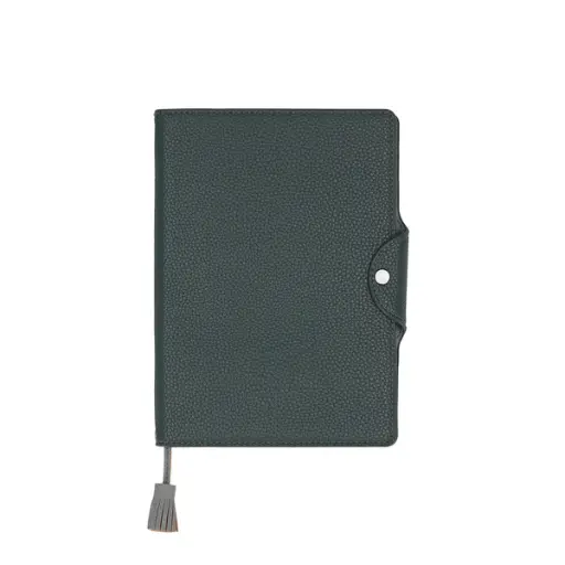 A5 Tassel Leather Folder - Teal - حافظة جلدية برباط من النوع A5 - باللون الأخضر